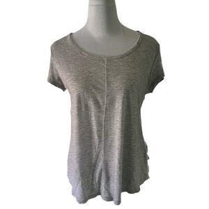 Johnny Was Calmé Gray Womens T Casual Workout Cap Sleeve Tunic Length Small GUC